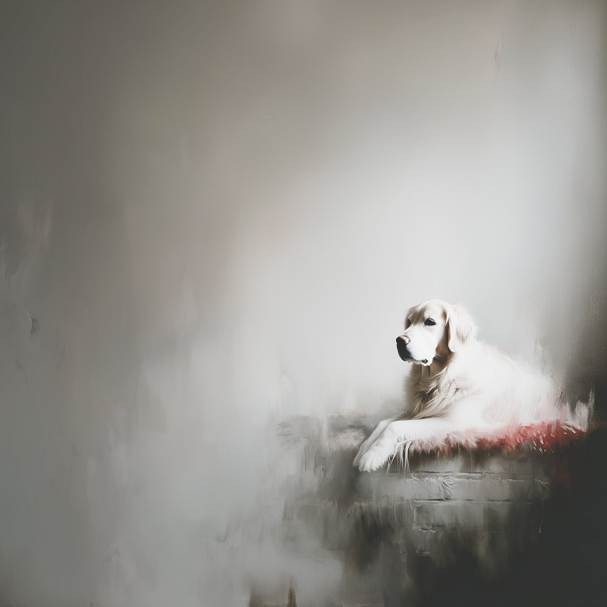 Artwork — golden retriever elderly dog gentle watercolor 01