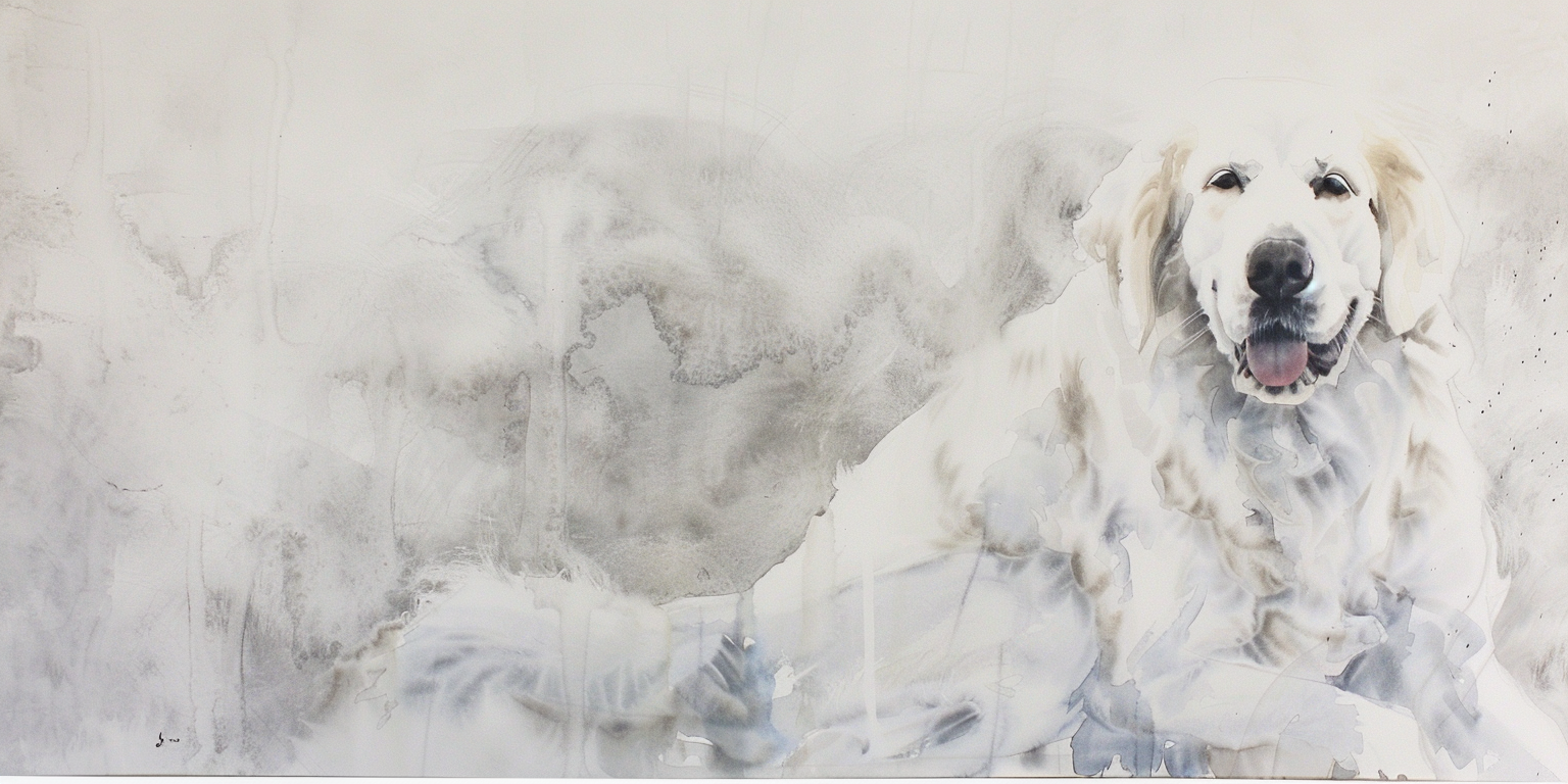 Artwork — golden retriever english cream gentle watercolor 01