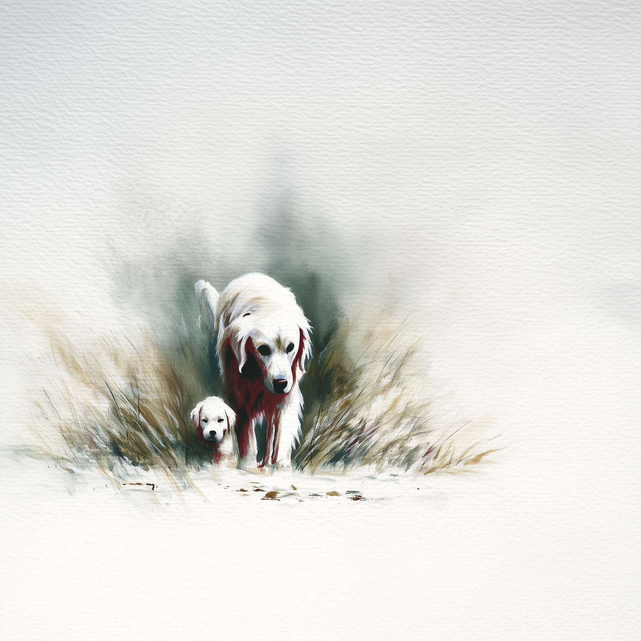 Artwork — golden retriever mature dog dignified watercolor 01