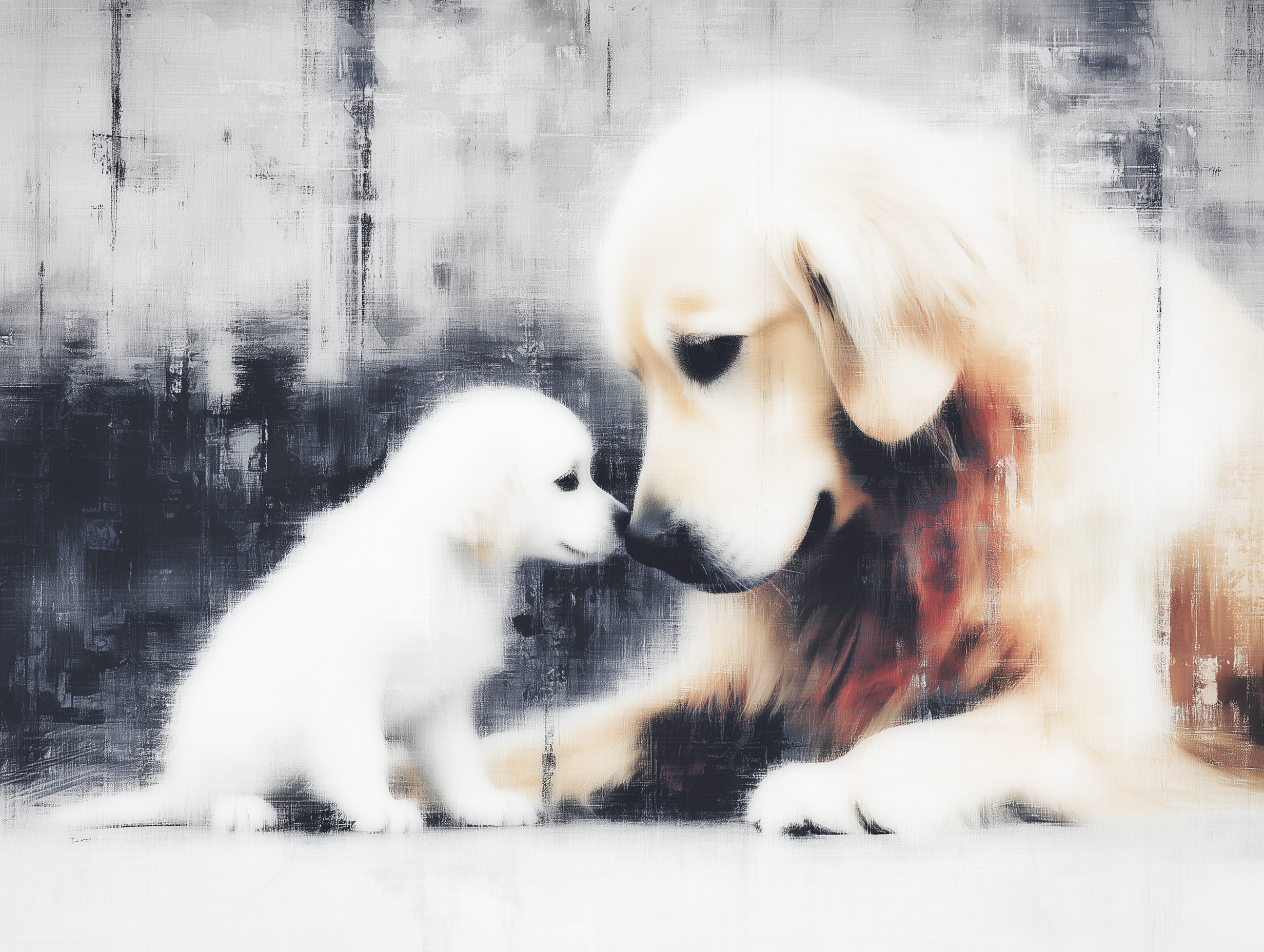 Artwork — golden retriever mature dog reflective watercolor 03