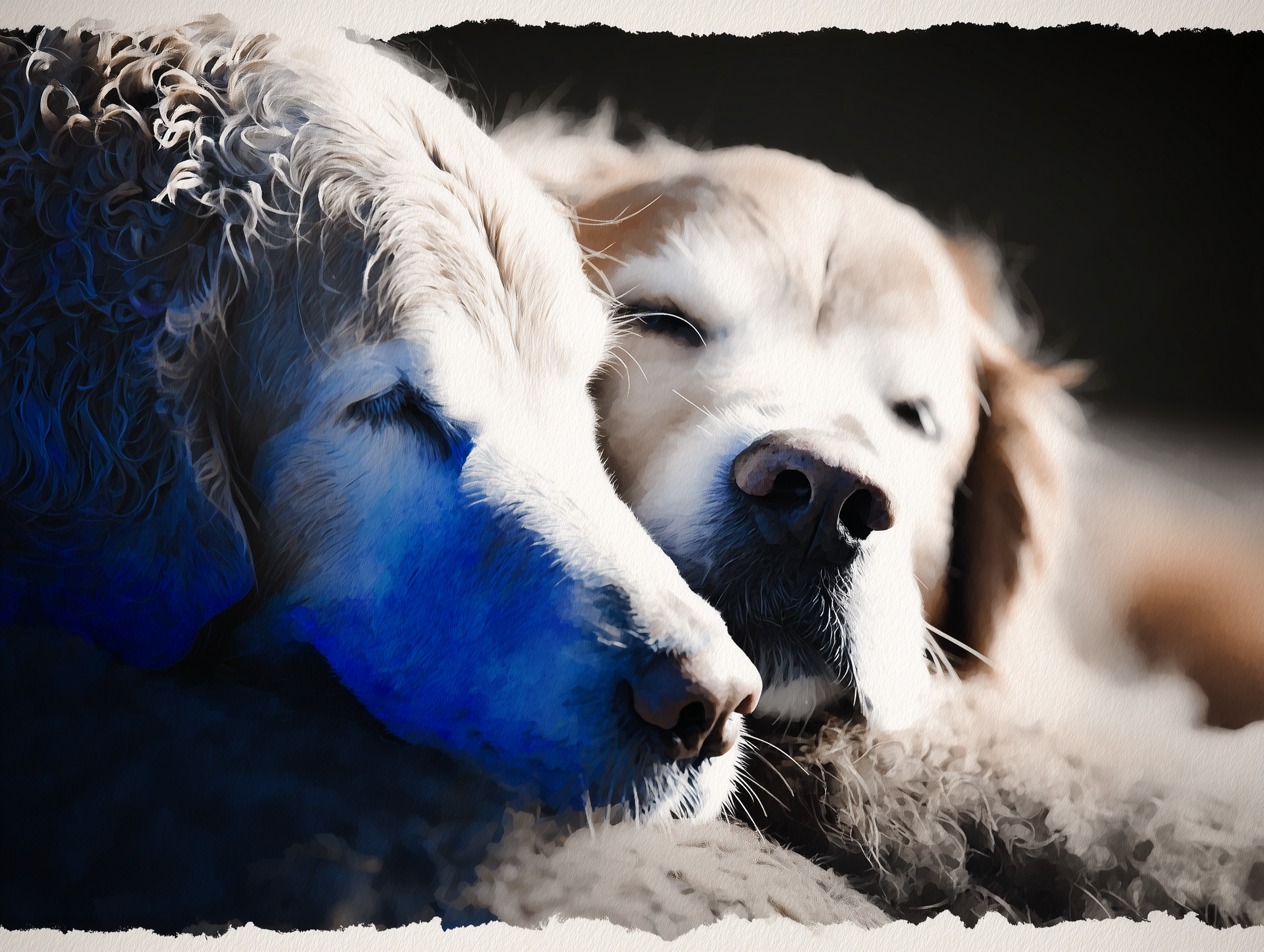 Artwork — golden retriever mentor pair peaceful watercolor 04