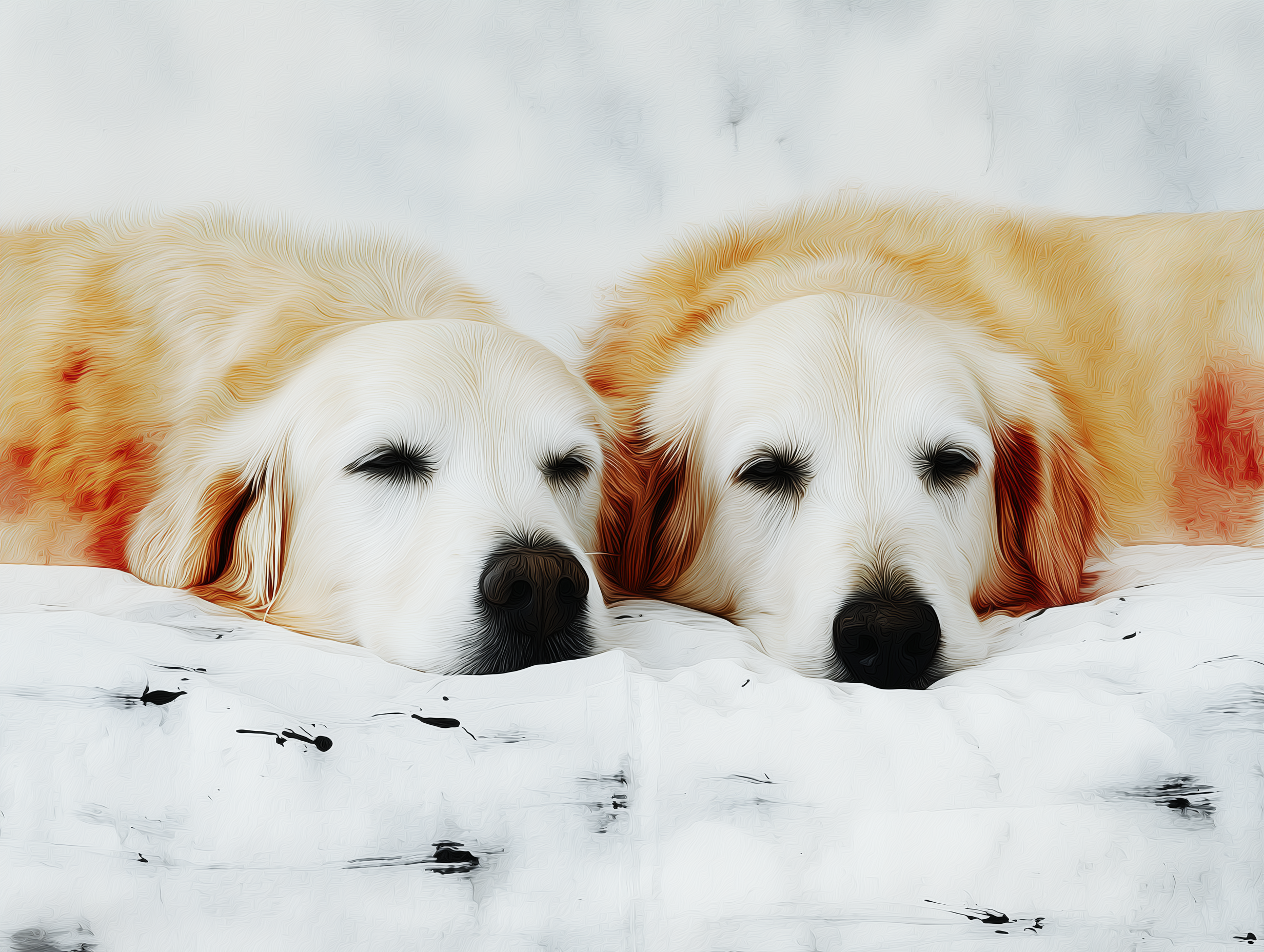 Artwork — golden retriever mentor pair peaceful watercolor 08