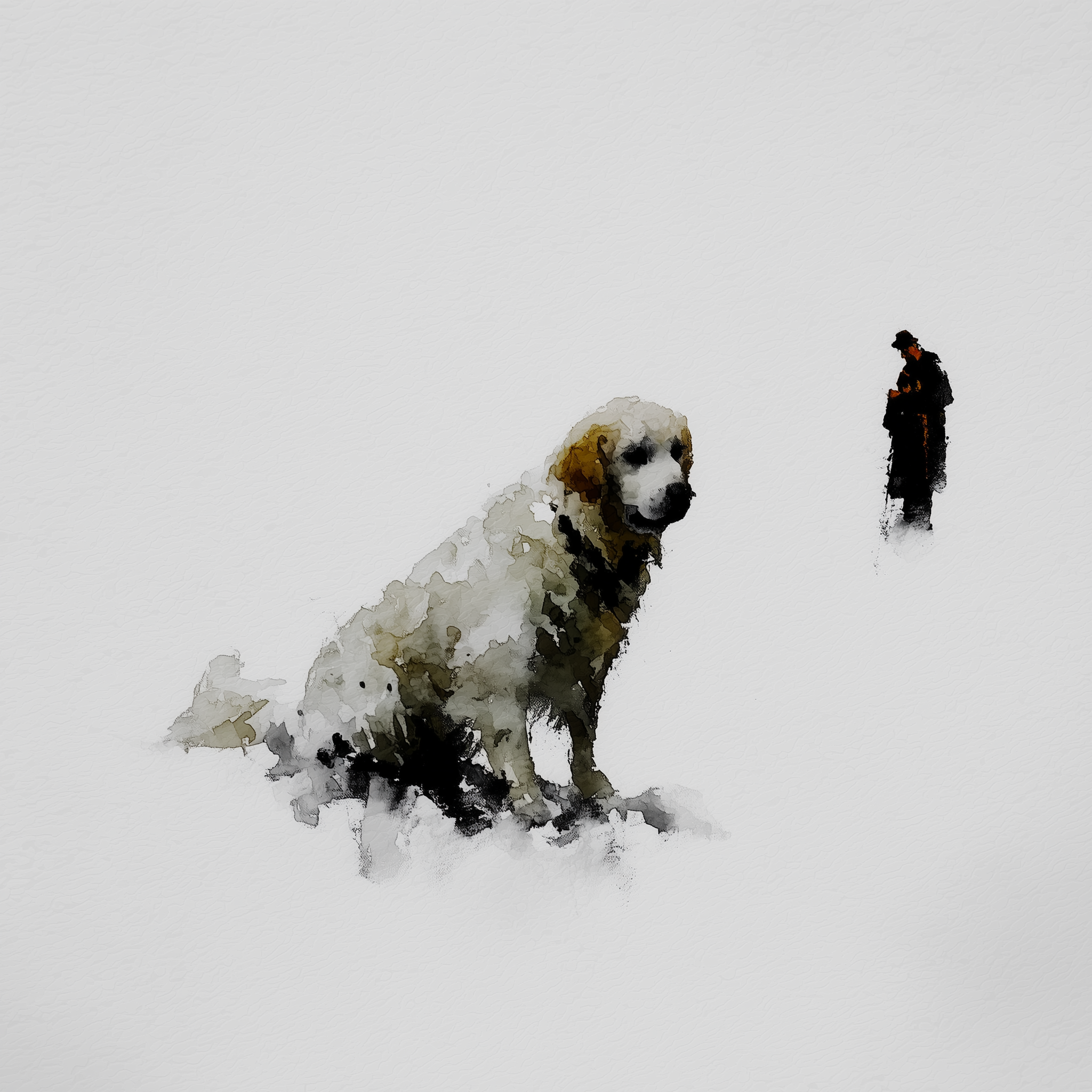 Artwork — golden retriever portrait delicate watercolor 03