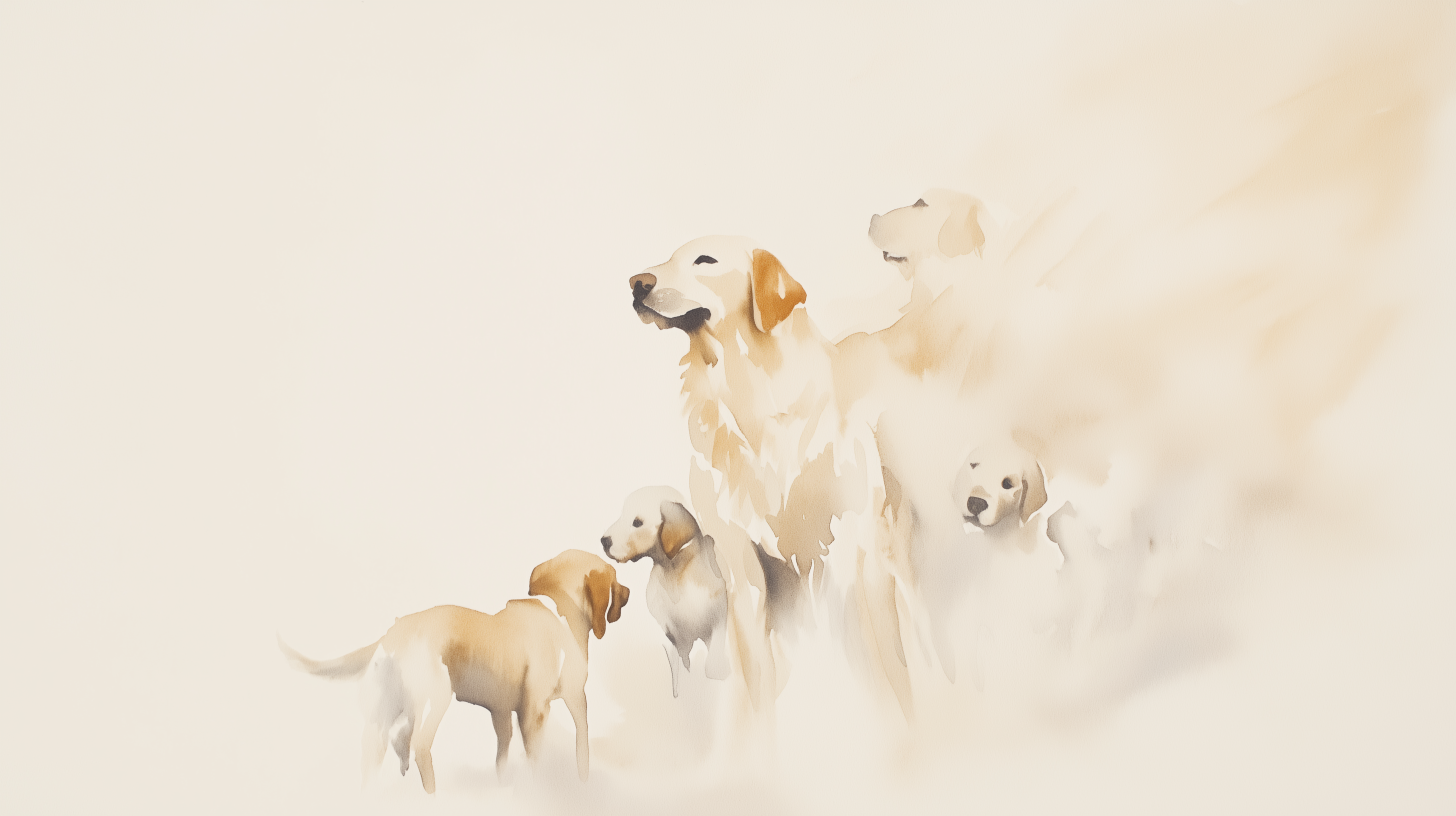 Artwork — golden retriever portrait ethereal minimalist watercolor 10