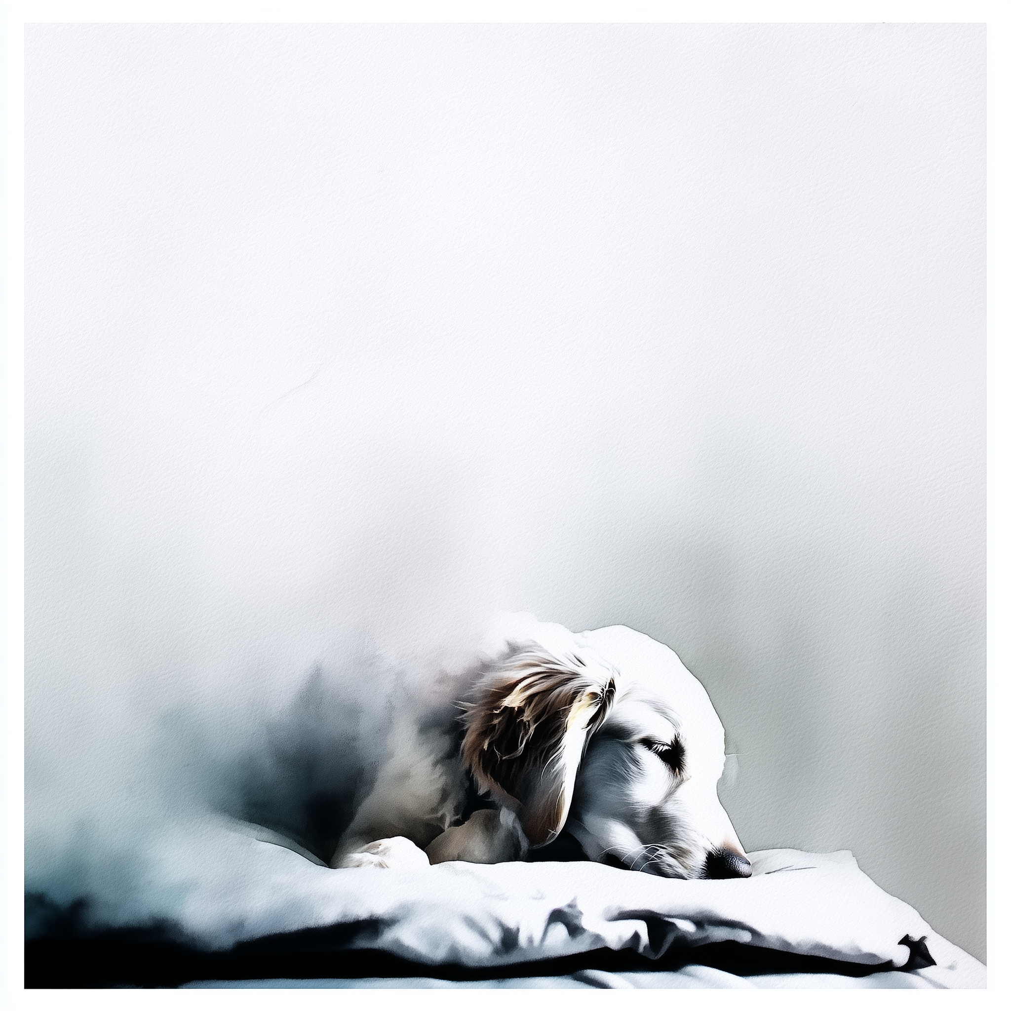 Artwork — golden retriever portrait gentle watercolor 08