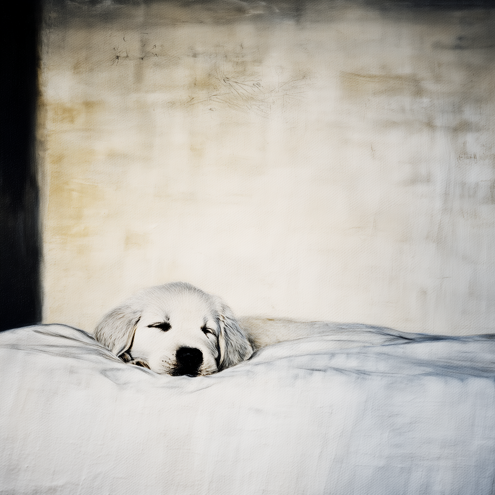 Artwork — golden retriever portrait gentle watercolor 10