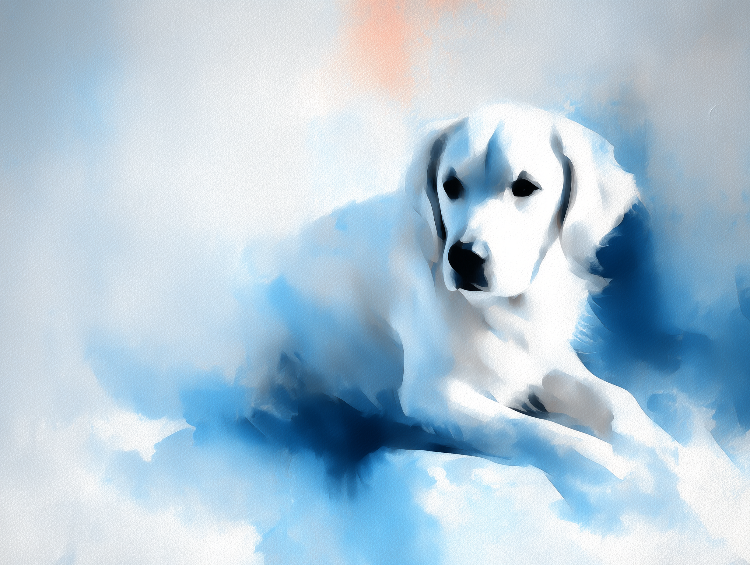 Artwork — golden retriever portrait gentle watercolor 14