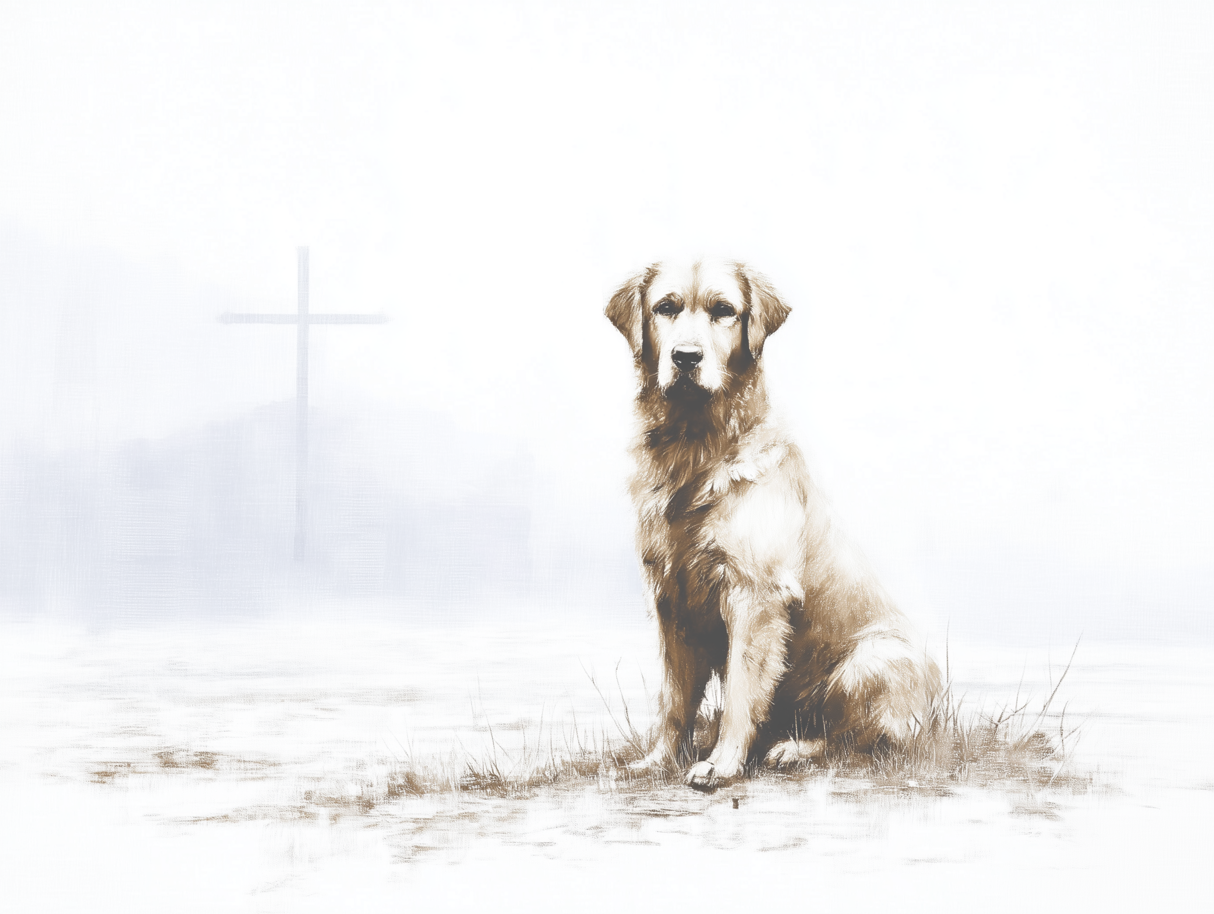 Artwork — golden retriever portrait gentle watercolor 15