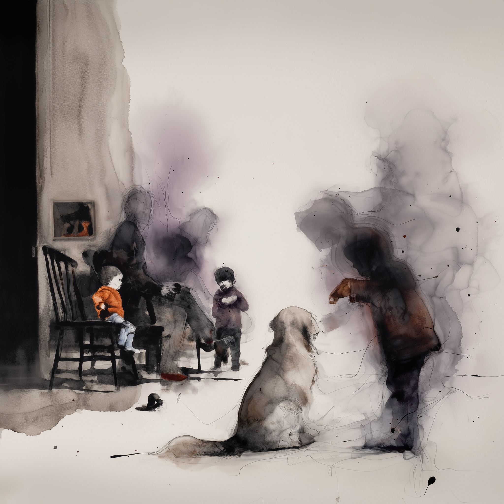 Artwork — golden retriever portrait nuanced watercolor 02