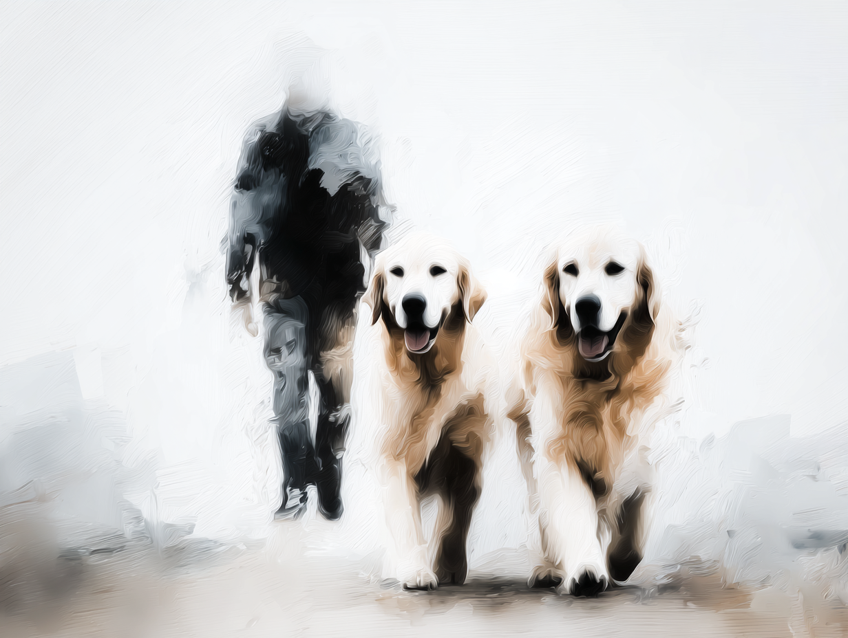 Artwork — golden retriever portrait peaceful watercolor 02